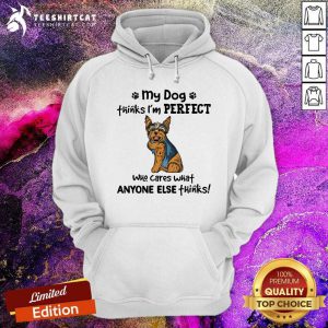 Yorkie My Dog Thinks I Am Perfect Hoodie