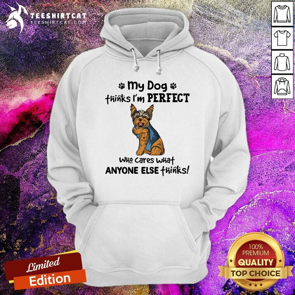 Yorkie My Dog Thinks I Am Perfect Hoodie Yorkie My Dog Thinks I Am Perfect Hoodie
