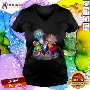 Parrot Happy 4th Of July V-neck