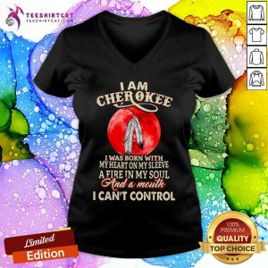 I Am Cherokee A Fire In My Soul And A Month I Can Not Control Moon V-neck