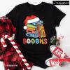 Boooks Christmas Santa Hat Bookaholic T-Shirt