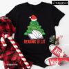 Reading Is Lit Christmas Books Tree With Santa Hat T-Shirt