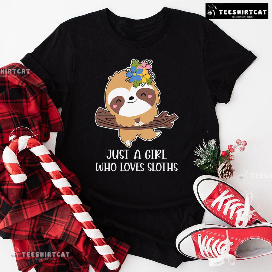 Just A Girl Who Loves Sloths T-Shirt - Kids Tee Just A Girl Who Loves Sloths T-Shirt - Kids Tee