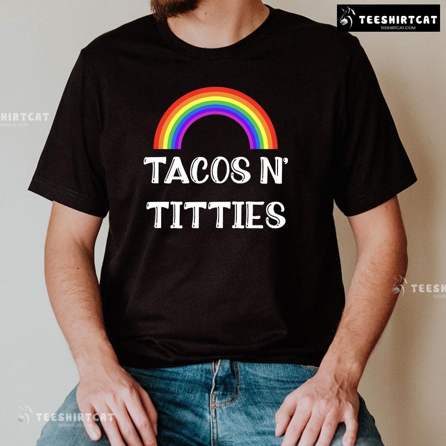 2-black-men-lgbt231003am39 Tacos N' Titties LGBT Rainbow T-Shirt