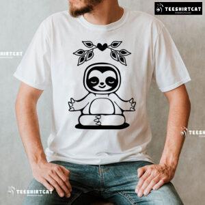 Yoga Pose Sloth Meditation Heart T-Shirt