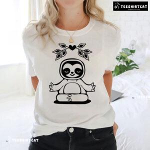 Yoga Pose Sloth Meditation Heart T-Shirt