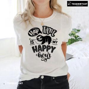 Nap Time Is My Happy Hour Sloth T-Shirt
