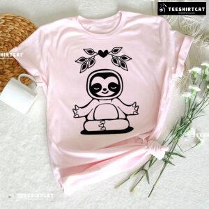 Yoga Pose Sloth Meditation Heart T-Shirt