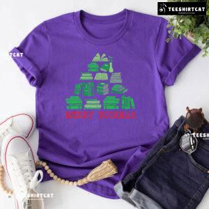 Merry Bookmas Christmas Books Tree T-Shirt