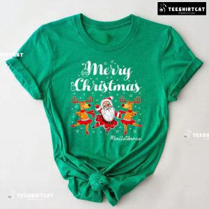 Snowman And Reindeer Merry Christmas #Balletdance T-Shirt