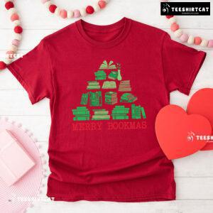Merry Bookmas Christmas Books Tree T-Shirt