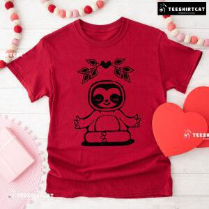 Yoga Pose Sloth Meditation Heart T-Shirt