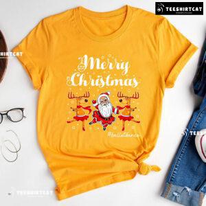 Snowman And Reindeer Merry Christmas #Balletdance T-Shirt