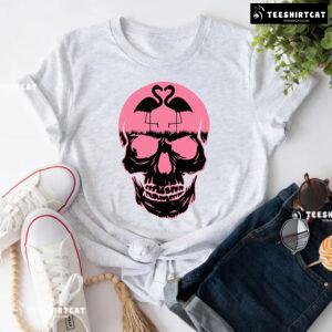 Skull With Lovely Flamingo T-Shirt