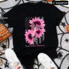 Breast Cancer Awareness Sunflowers American Flag T-Shirt