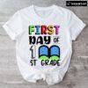 First Day Of 1st Grade First Grade Student Teacher Book Back To School T-Shirt