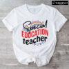 Special Education Teacher Rainbow Cupcake Flag Chain Back To School T-Shirt