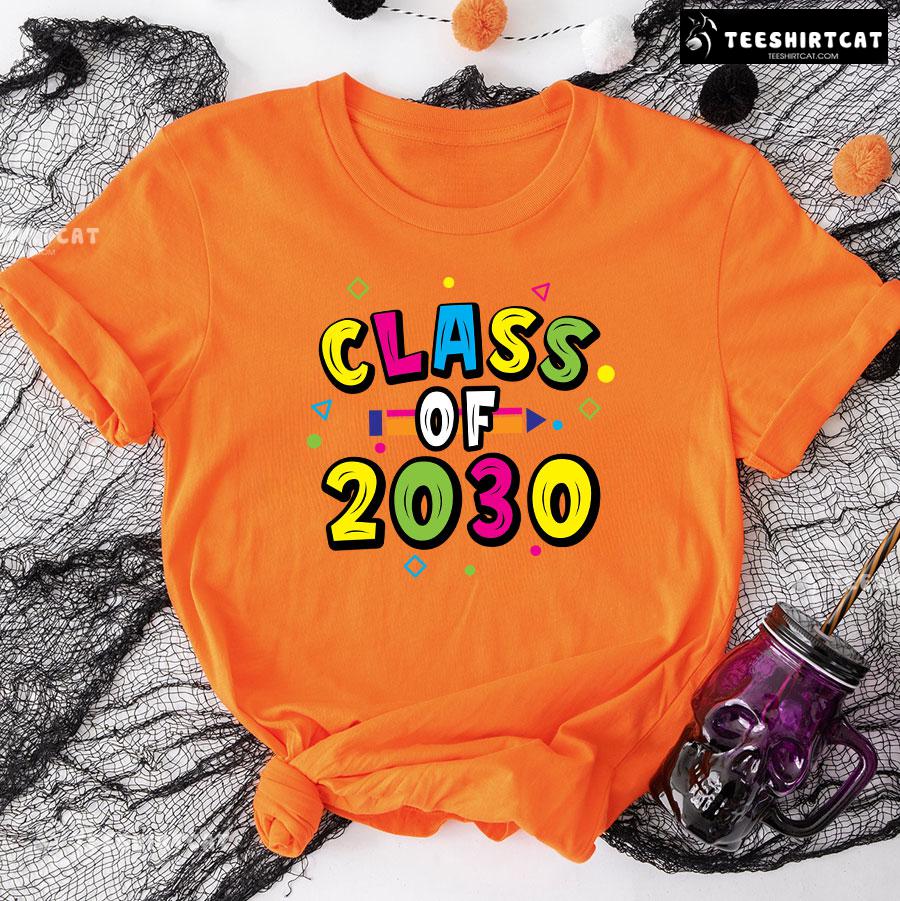 Class Of 2030 Crayon Student Back To School T-Shirt