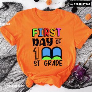 First Day Of 1st Grade First Grade Student Teacher Book Back To School T-Shirt