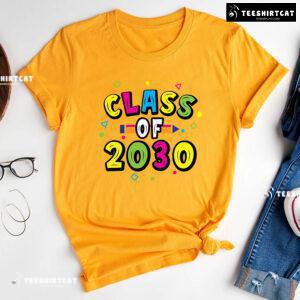 Class Of 2030 Crayon Student Back To School T-Shirt