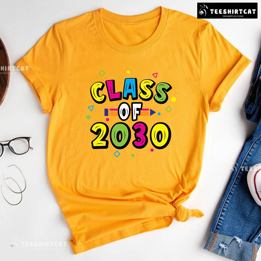 Class Of 2030 Crayon Student Back To School T-Shirt