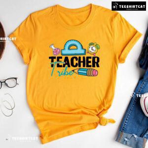 Teacher Tribe Pencil Ruler Clock Flask Back To School T-Shirt
