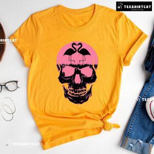 Skull With Lovely Flamingo T-Shirt