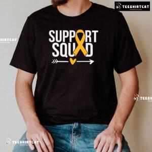 Support Squad Yellow Ribbon Childhood Cancer Awareness T-Shirt