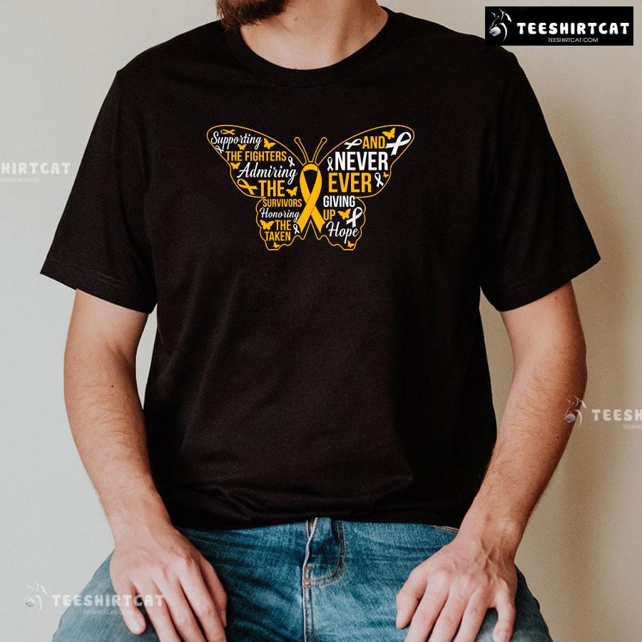 Supporting The Fighters Admiring The Survivors Childhood Cancer T-Shirt