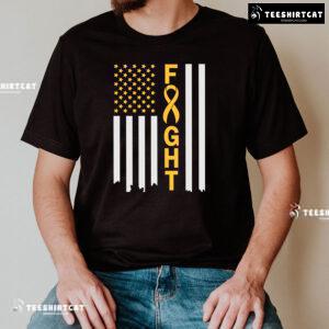 Fight Childhood Cancer American Flag T-Shirt