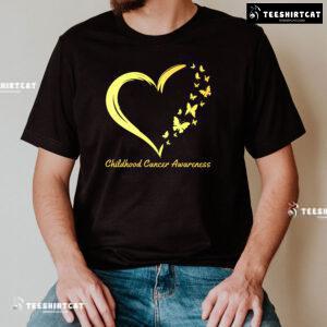 Childhood Cancer Awareness Heart Butterflies T-Shirt