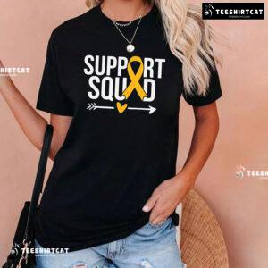 Support Squad Yellow Ribbon Childhood Cancer Awareness T-Shirt