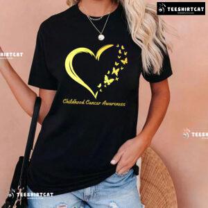 Childhood Cancer Awareness Heart Butterflies T-Shirt