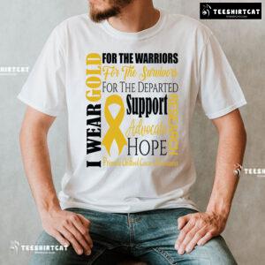 I Wear Gold For The Warriors Promote Childhood Cancer Awareness T-Shirt