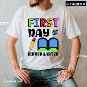 First Day Of Kindergarten Pencil Book Back To School T-Shirt