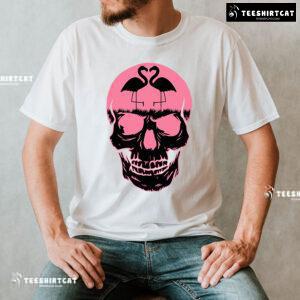 Skull With Lovely Flamingo T-Shirt