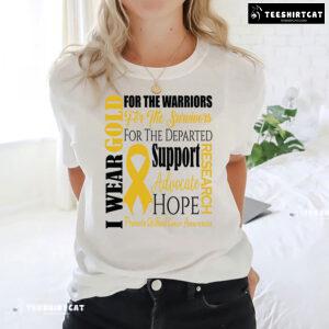 I Wear Gold For The Warriors Promote Childhood Cancer Awareness T-Shirt
