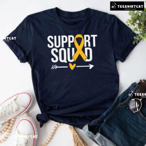 Support Squad Yellow Ribbon Childhood Cancer Awareness T-Shirt