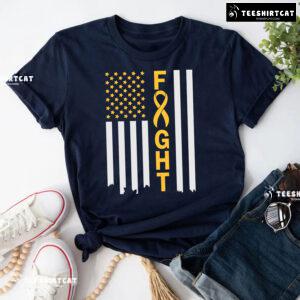 Fight Childhood Cancer American Flag T-Shirt