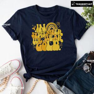 In September We Wear Gold Childhood Cancer Awareness Rainbow T-Shirt