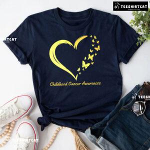 Childhood Cancer Awareness Heart Butterflies T-Shirt