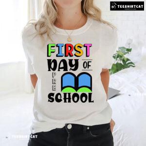 First Day Of Preschool Book Back To School T-Shirt