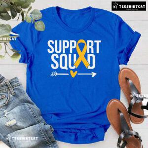 Support Squad Yellow Ribbon Childhood Cancer Awareness T-Shirt