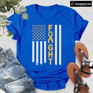 Fight Childhood Cancer American Flag T-Shirt