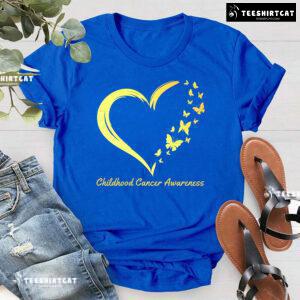 Childhood Cancer Awareness Heart Butterflies T-Shirt