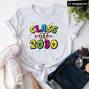Class Of 2030 Crayon Student Back To School T-Shirt