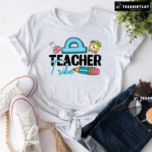 Teacher Tribe Pencil Ruler Clock Flask Back To School T-Shirt