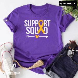 Support Squad Yellow Ribbon Childhood Cancer Awareness T-Shirt