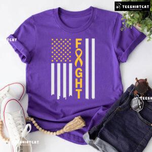 Fight Childhood Cancer American Flag T-Shirt