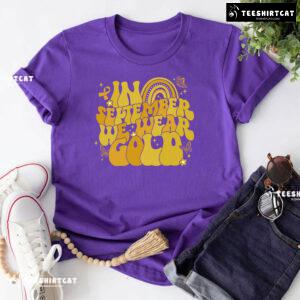 In September We Wear Gold Childhood Cancer Awareness Rainbow T-Shirt